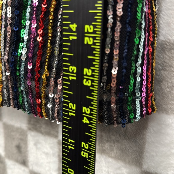 Rainbow sequin dress formal cocktail dress Three pink hearts m adjustable strap - Picture 13 of 13